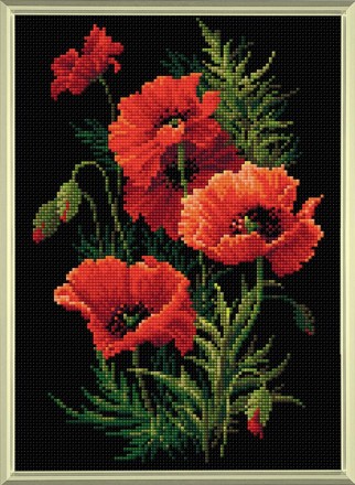 Алмазная мозаика Риолис АМ0007 Маки, 27*38 см