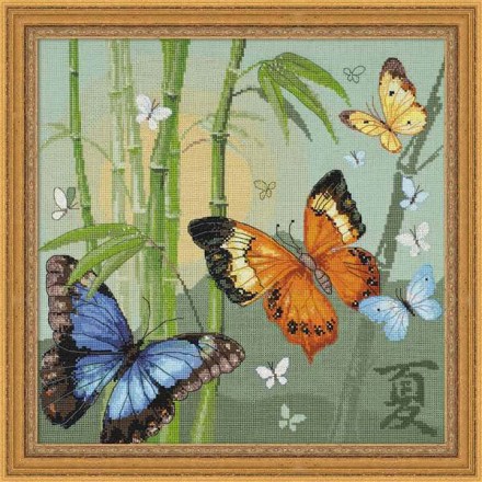 Набор для вышивания Риолис 1336 Бабочки, 35*35 см