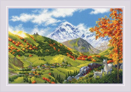 Набор для вышивания Риолис 2072 Горная деревня, 60*40 см