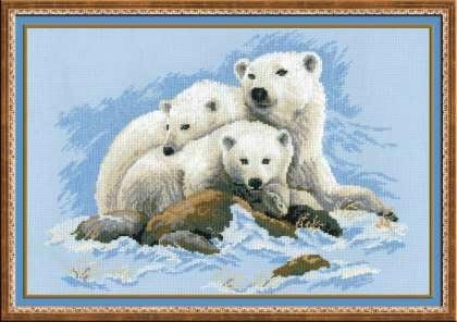 Набор для вышивания Риолис 1033 Белые медведи, 60*40 см