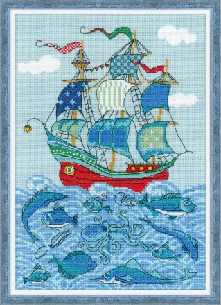 Набор для вышивания Риолис 1465 Парусник Удача, 21*30 см