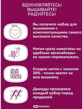 Набор для вышивания Риолис 2169 Спелая вишня, 20*20 см