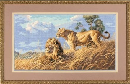 Набор для вышивания Dimensions 3866-Dms Африканские львы, 46х25 см