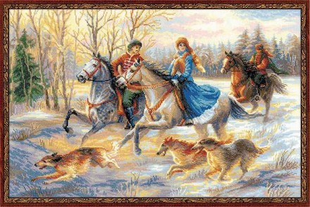 Набор для вышивания Риолис 1639 Русская охота, 60*40 см