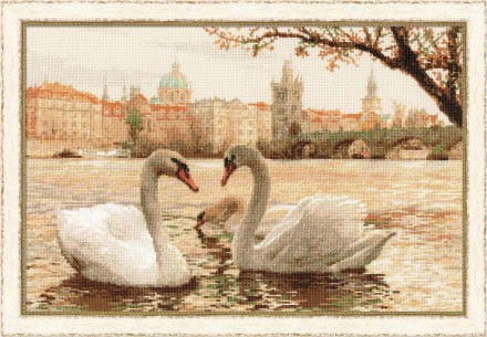 Набор для вышивания Риолис 1364 Лебеди. Прага, 45*30 см