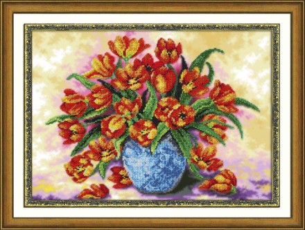 Набор для вышивания бисером Паутинка Б-1218 Тюльпаны, 39*29 см