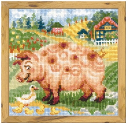 Набор для вышивания Риолис 1523 Хуторок. Свинка, 20*20 см