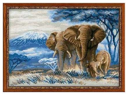 Набор для вышивания Риолис 1144 Слоны в саванне, 40*30 см