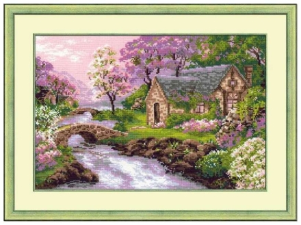 Набор для вышивания Риолис 1098 Весенний пейзаж, 38*26 см