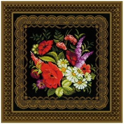 Набор для вышивания Риолис 1642 подушка/панно Жостовская роспись, 40*40 см