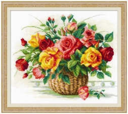 Набор для вышивания Риолис 1722 Корзина с розами, 35*30 см