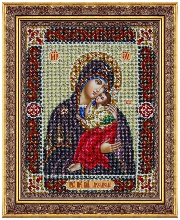Набор для вышивания бисером Паутинка Б-1094 Пресвятая Богородица Ярославская, 20*25 см