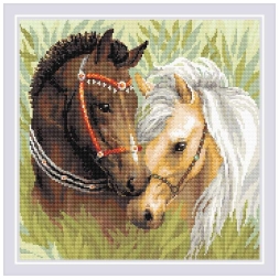Алмазная мозаика Риолис АМ0039 Пара лошадей, 40*40 см