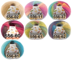 Пряжа Kamgarn Angora Batik Papatya комплект 3 мотка