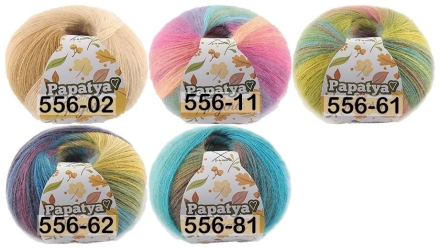 Пряжа Kamgarn Angora Batik Papatya комплект 4 мотка